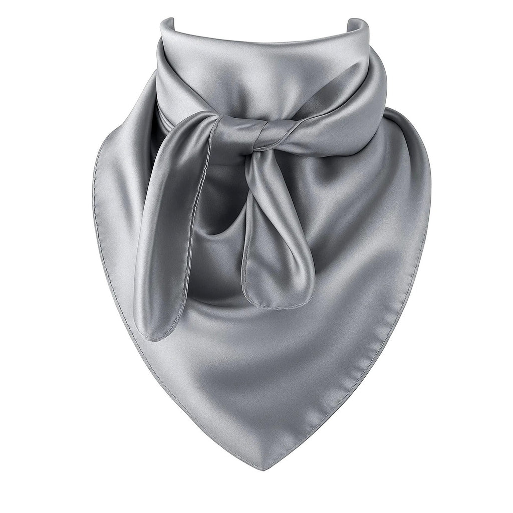 Silver Gray Wild Rag Scarf 35x35 Satin Western Cowgirl Cowboy Bandana