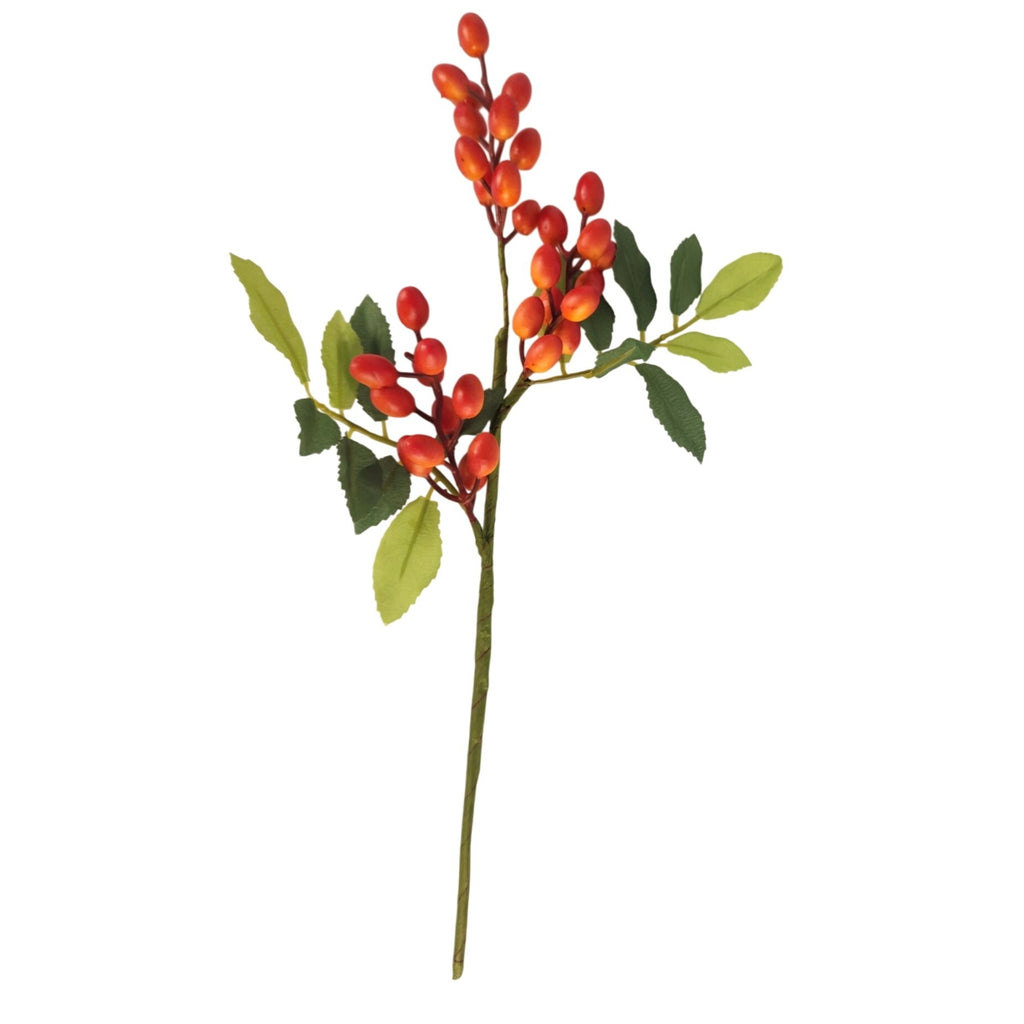 Bittersweet Orange Berry Stem 13.5 Inch Artificial Berry Branch Farmhouse Lodge Cabin Decor