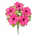 Pink Poinsettia Bush Faux Christmas Flowers Holiday Floral Bush Artificial Poinsettia Arrangement