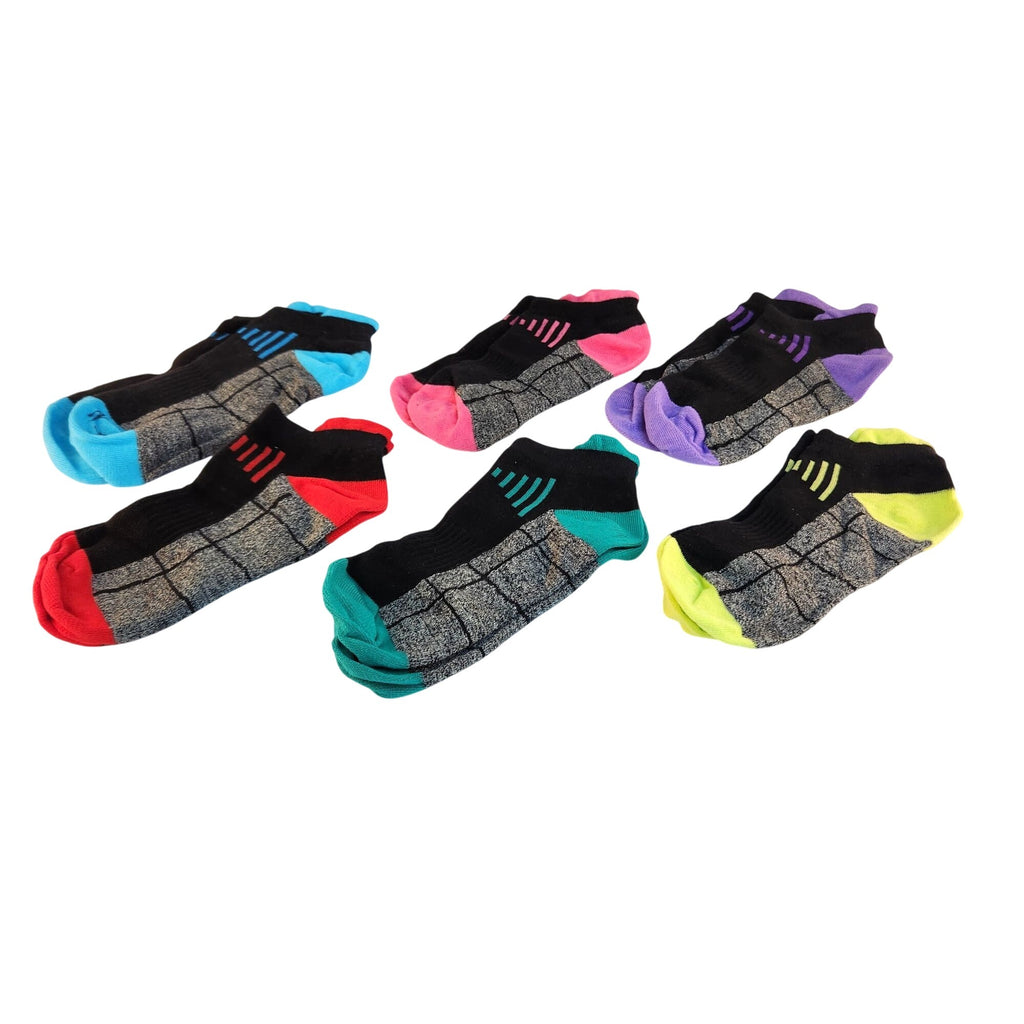 Women's 6-Pack Athletic Low-Cut Socks, Black Gray Assorted Colors