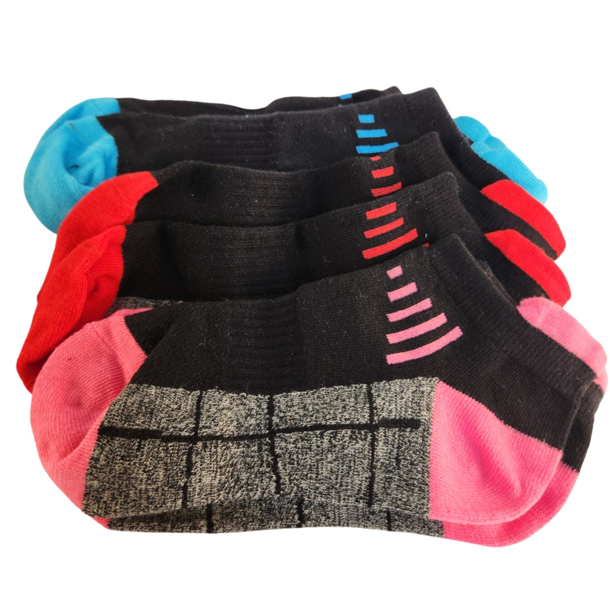 Women's 6-Pack Athletic Low-Cut Socks, Black Gray Assorted Colors