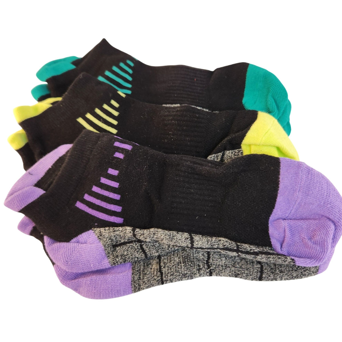 Women's 6-Pack Athletic Low-Cut Socks, Black Gray Assorted Colors
