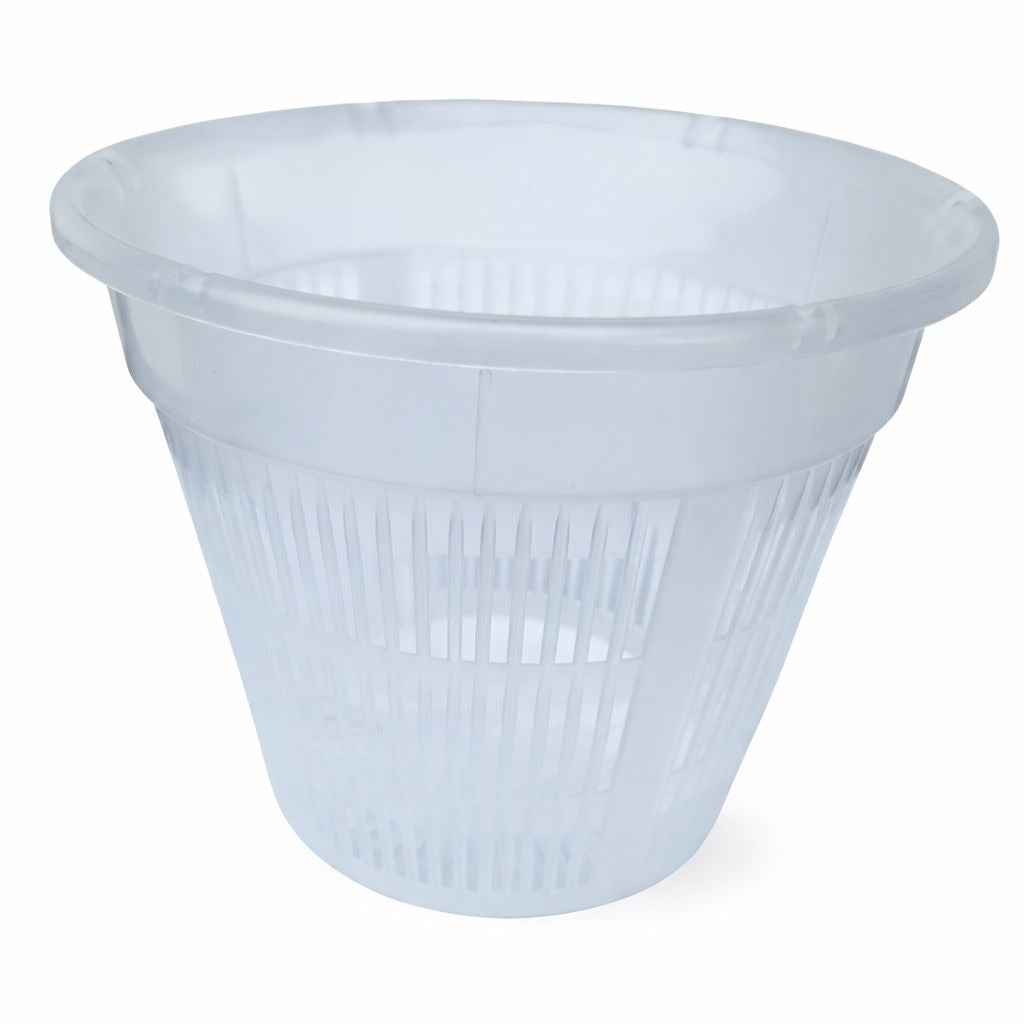 Clear Orchid Pot 7 Inch Slotted Plastic Planter Ventilated Drainage Pot Hydroponic
