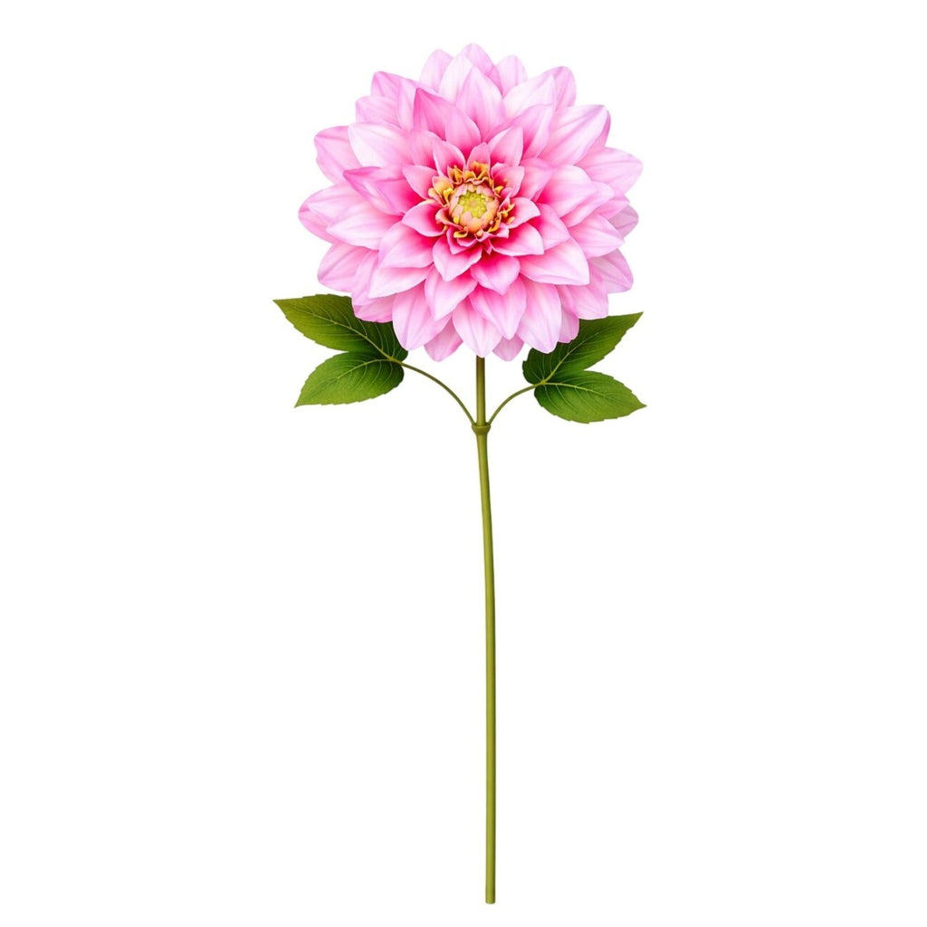 Pink Dahlia Stem Faux Flower 24 Inch 5 Inch Bloom Soft Pink Artificial Dahlia Wedding Centerpiece Floral Decor