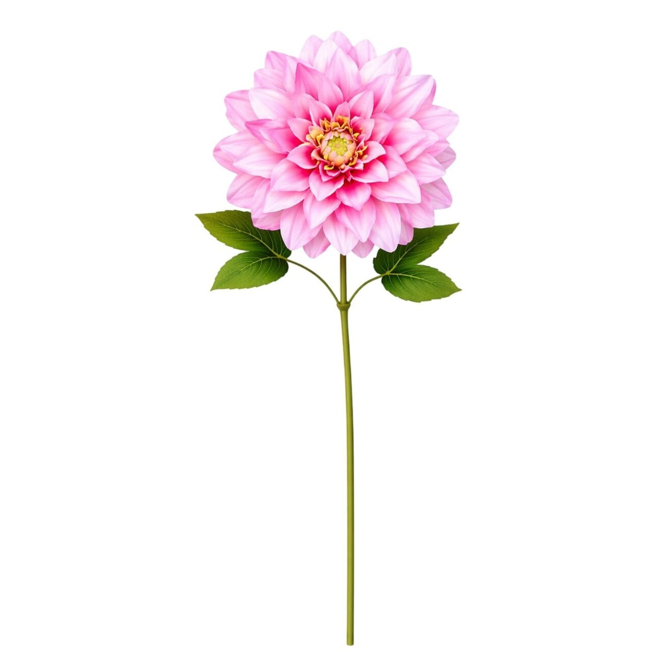 Pink Dahlia Stem Faux Flower 24 Inch 5 Inch Bloom Soft Pink Artificial Dahlia Wedding Centerpiece Floral Decor