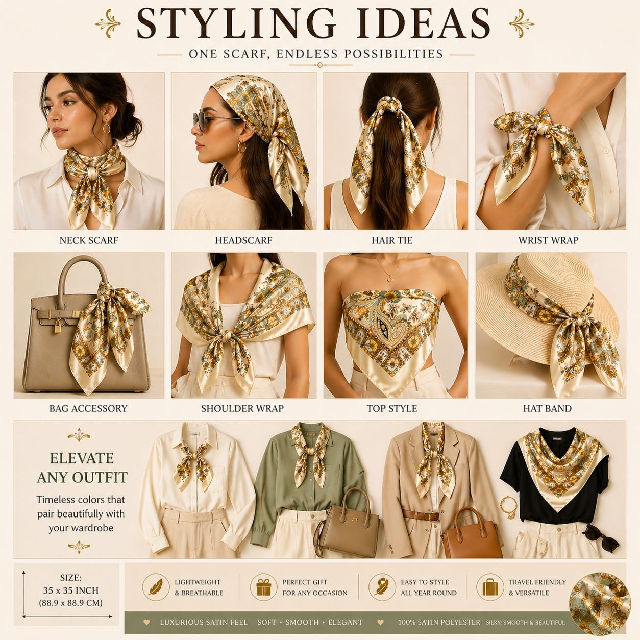 Styling Ideas for 35x35 inch scarf