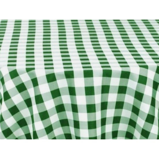 70-Inch Round Polyester Tablecloth Green & White Checker Linen Tablecloth Durable Easy Care For Dining Room Kitchen Parties Weddings