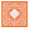 Bright Orange Paisley Wild Rag Scarf 35x35 Satin Western Cowboy Cowgirl Bandana