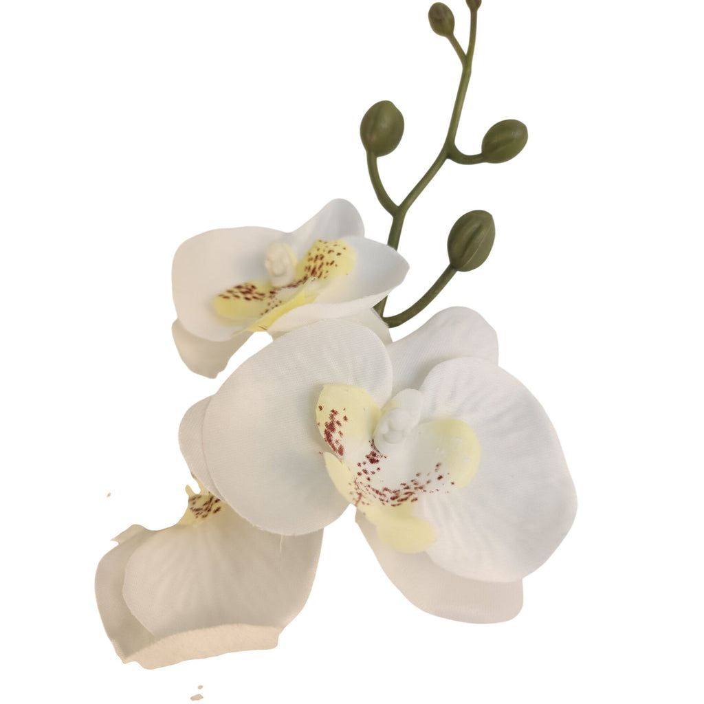 Artificial Phalaenopsis Orchid Stem | White Tropical Flower | Faux Orchid Decor