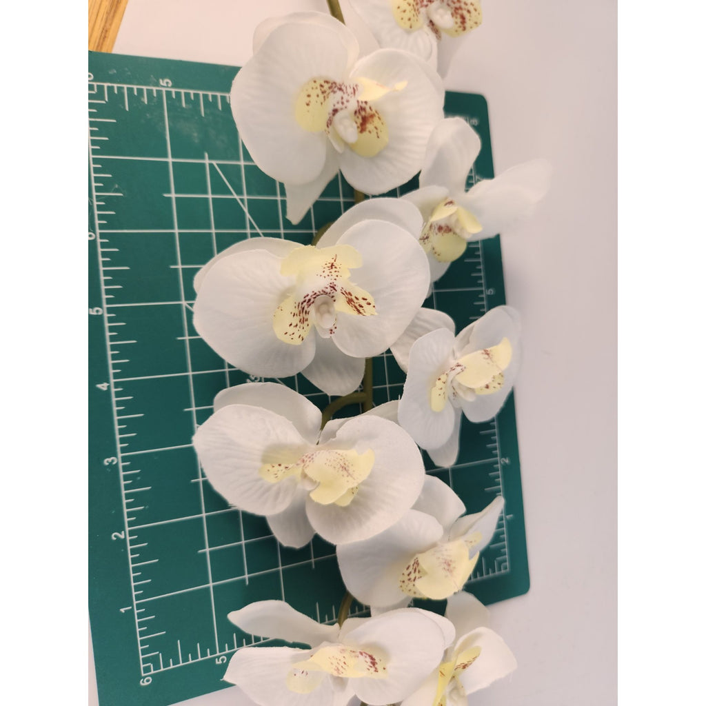 Artificial Phalaenopsis Orchid Stem | White Tropical Flower | Faux Orchid Decor
