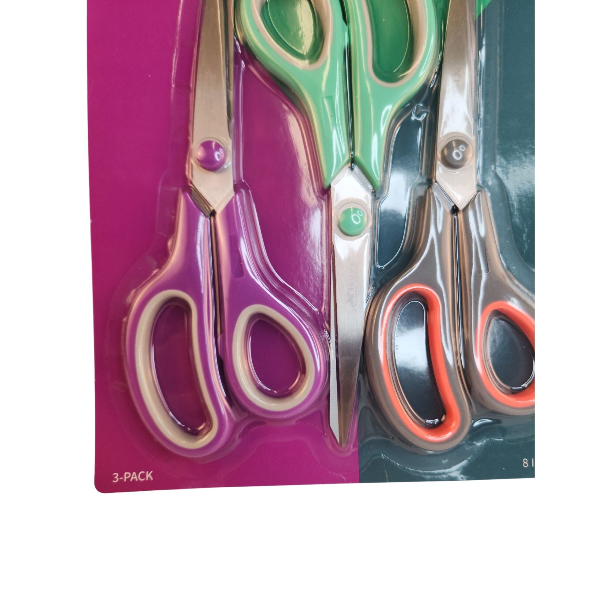 X1Sure Multipurpose Scissors 3-Pack 8-Inch Premium Stainless Steel Comfort Grip