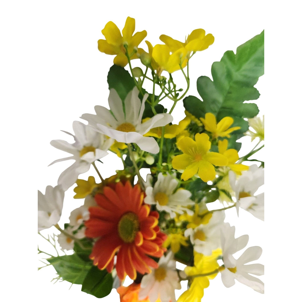 Artificial Wild Daisy Bouquet 20 Inch Gerbera Farmhouse Spring Floral Decor