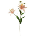 Luxury Artificial Asiatic Lily Stem 27 Inch | Blush Pink and White Faux Lily | Designer Wedding Floral | Elegant Home Decor
