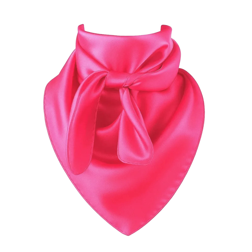 Pink Wild Rag Large Scarf 35x35" Satin Western Accessory Cowgirl or Cowboy