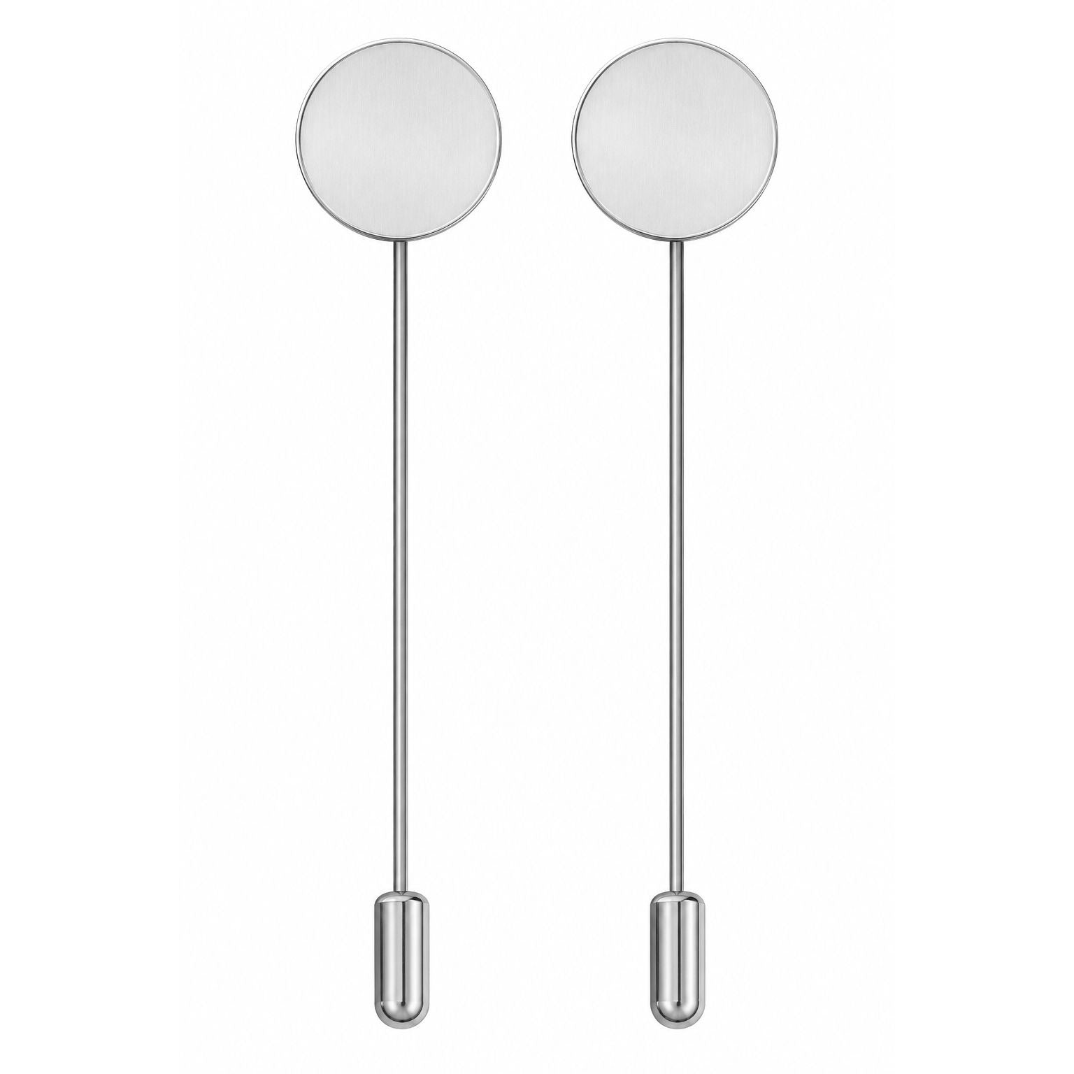 Silver Stick Pin Blanks Set of 2 | Round Pad Brooch Pin Bases | DIY Corsage Pins | Resin Jewelry Findings | Floral Pin Blanks | Lapel Pin Cr