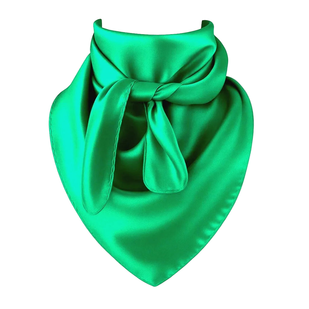 Jade Green Wild Rag Scarf 35x35 Satin Western Cowgirl Cowboy Bandana