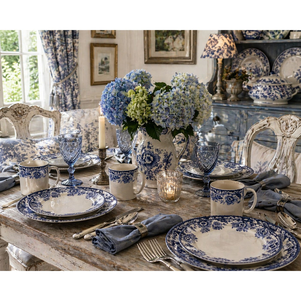 Spode Delamere Blue 16 Piece Dinnerware Set Made in England Discontinued Blue White China Collection