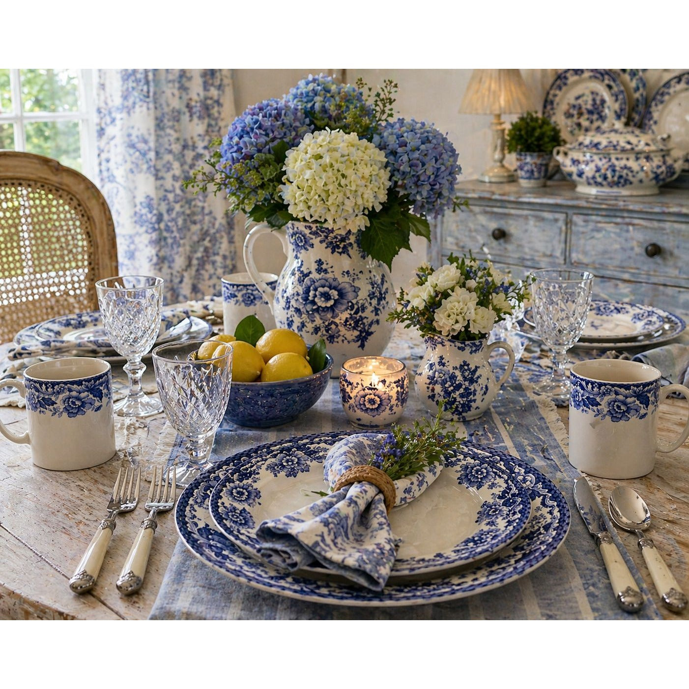 Spode Delamere Blue 16 Piece Dinnerware Set Made in England Discontinued Blue White China Collection