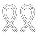 Set of 2 Pink Ribbon Wreath Forms 18.75 Inch Metal Frame, Awareness Ribbon Wreath Base, Wire Frame for DIY Crafts