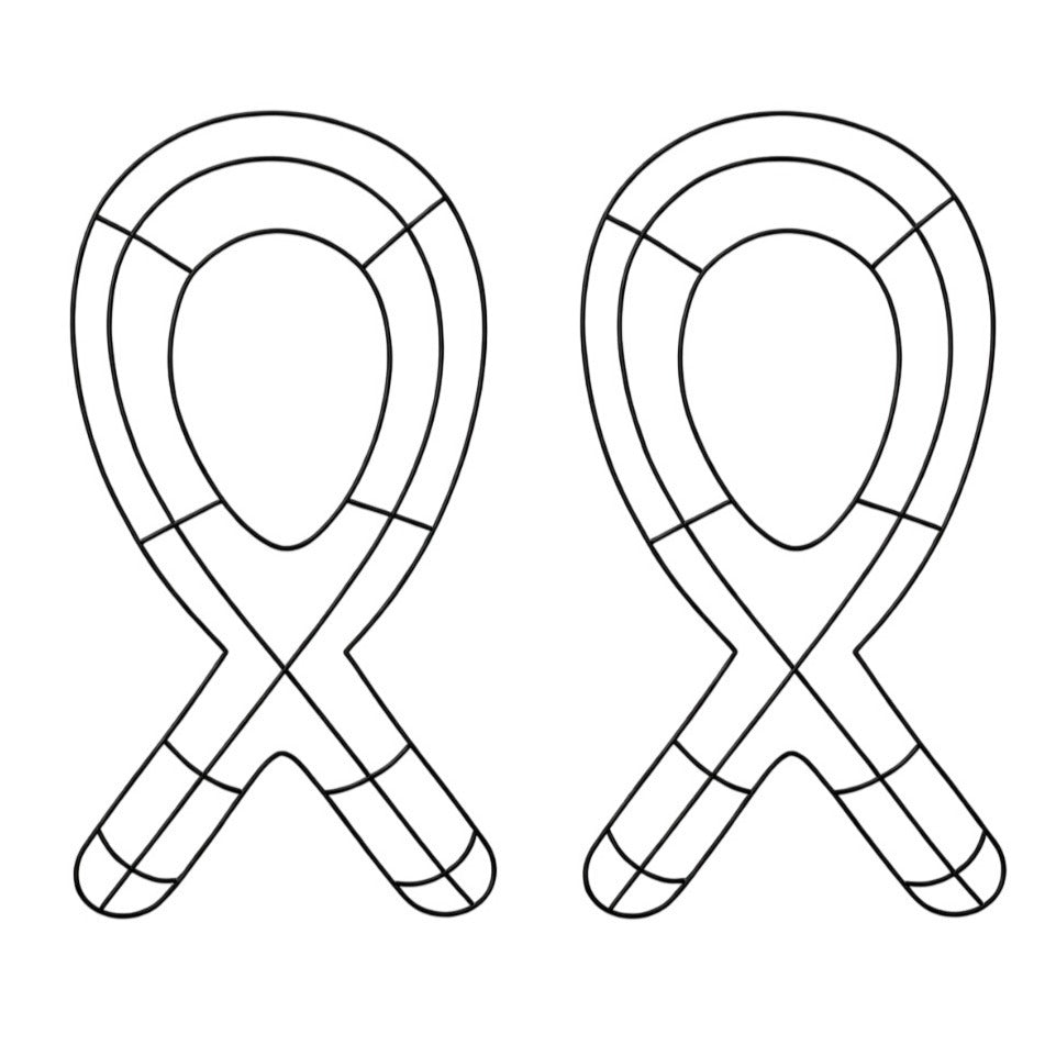 Set of 2 Pink Ribbon Wreath Forms 18.75 Inch Metal Frame, Awareness Ribbon Wreath Base, Wire Frame for DIY Crafts