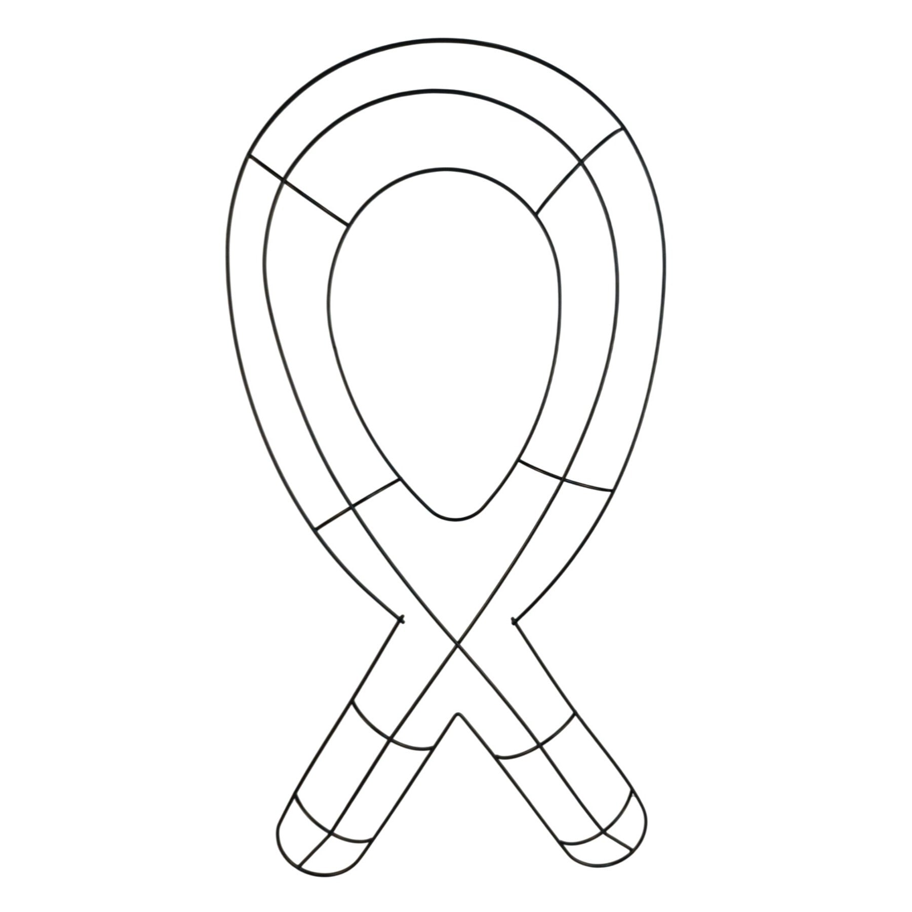 Set of 2 Pink Ribbon Wreath Forms 18.75 Inch Metal Frame, Awareness Ribbon Wreath Base, Wire Frame for DIY Crafts