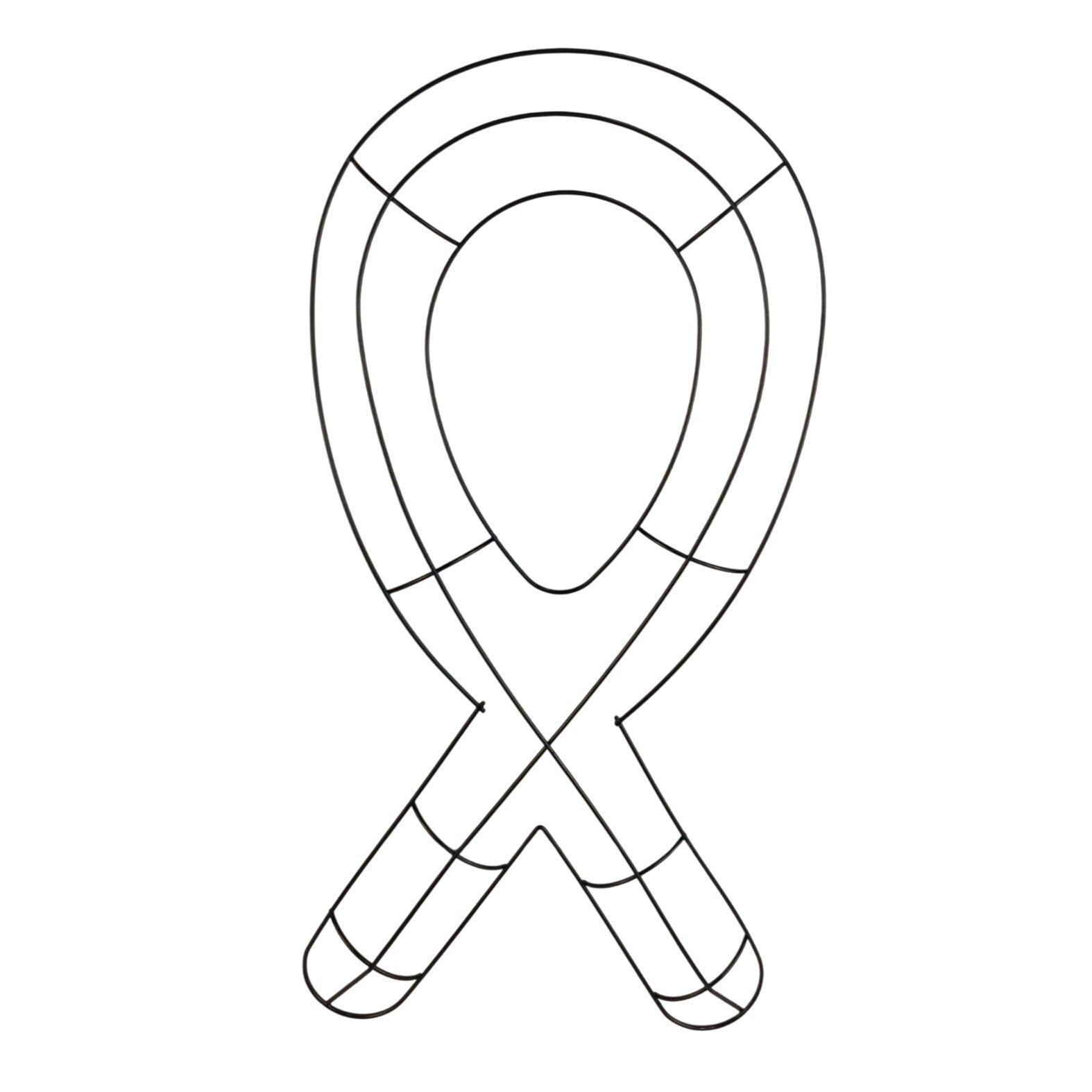 Set of 2 Pink Ribbon Wreath Forms 18.75 Inch Metal Frame, Awareness Ribbon Wreath Base, Wire Frame for DIY Crafts