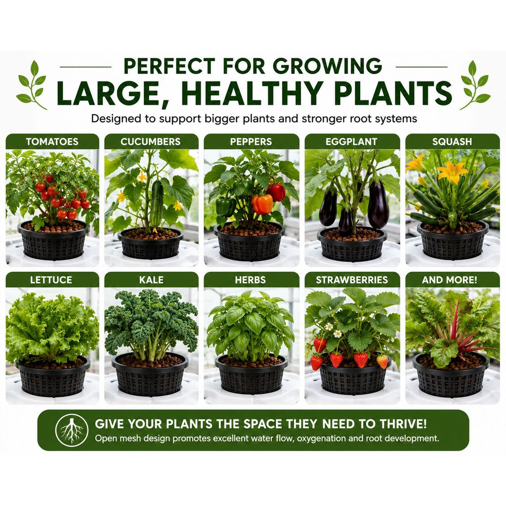 8 Inch Hydroponic Net Pot, Large DWC Net Cup, Aquaponics Net Basket, Heavy Duty Mesh Planter, Hydro Grow Basket