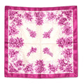 Magenta Floral Satin Scarf 20x20 Women's Hair Tie Neck Wrist Wrap