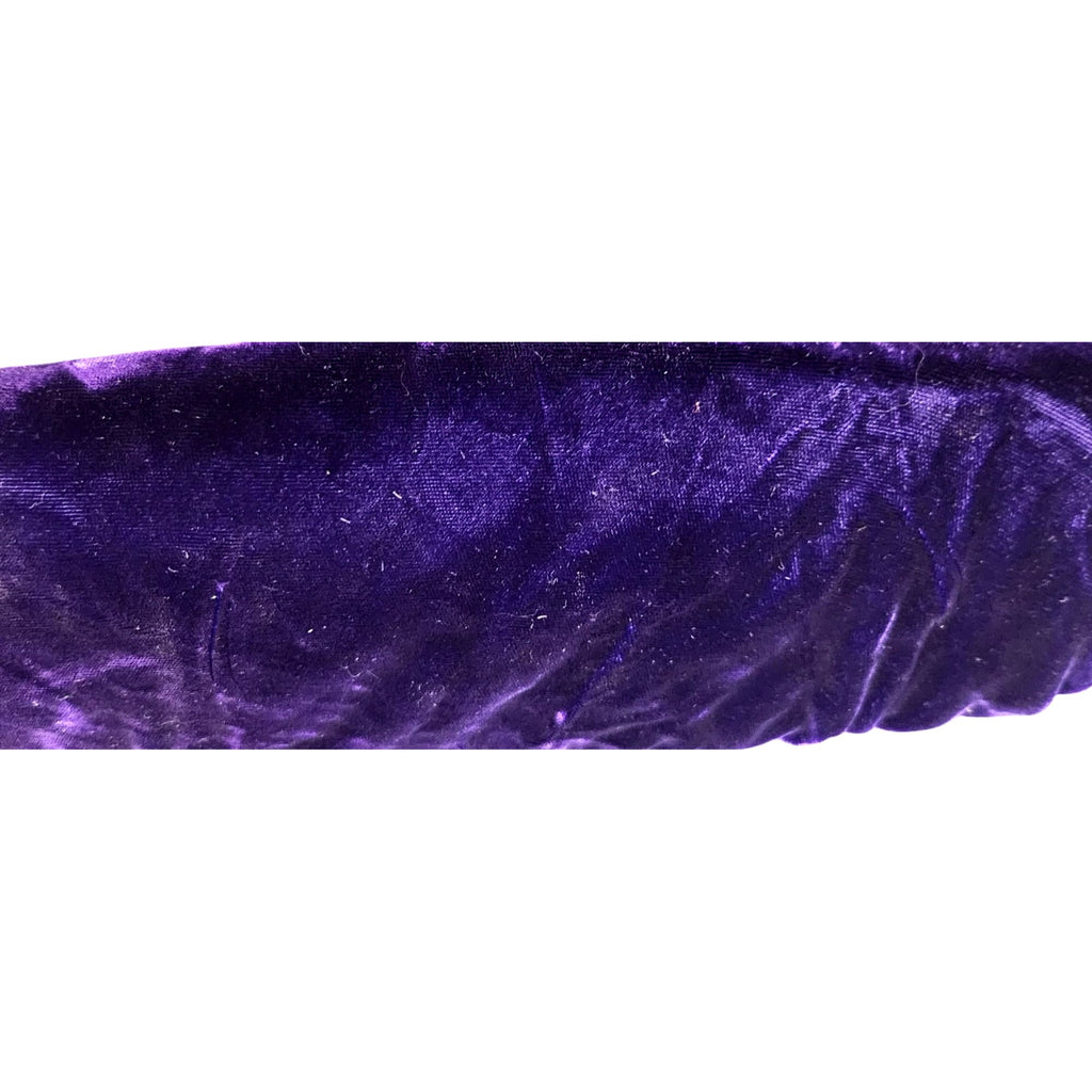 Vintage Bobbie Jerome Purple Velvet Clutch Gold Trim Mid Century Evening