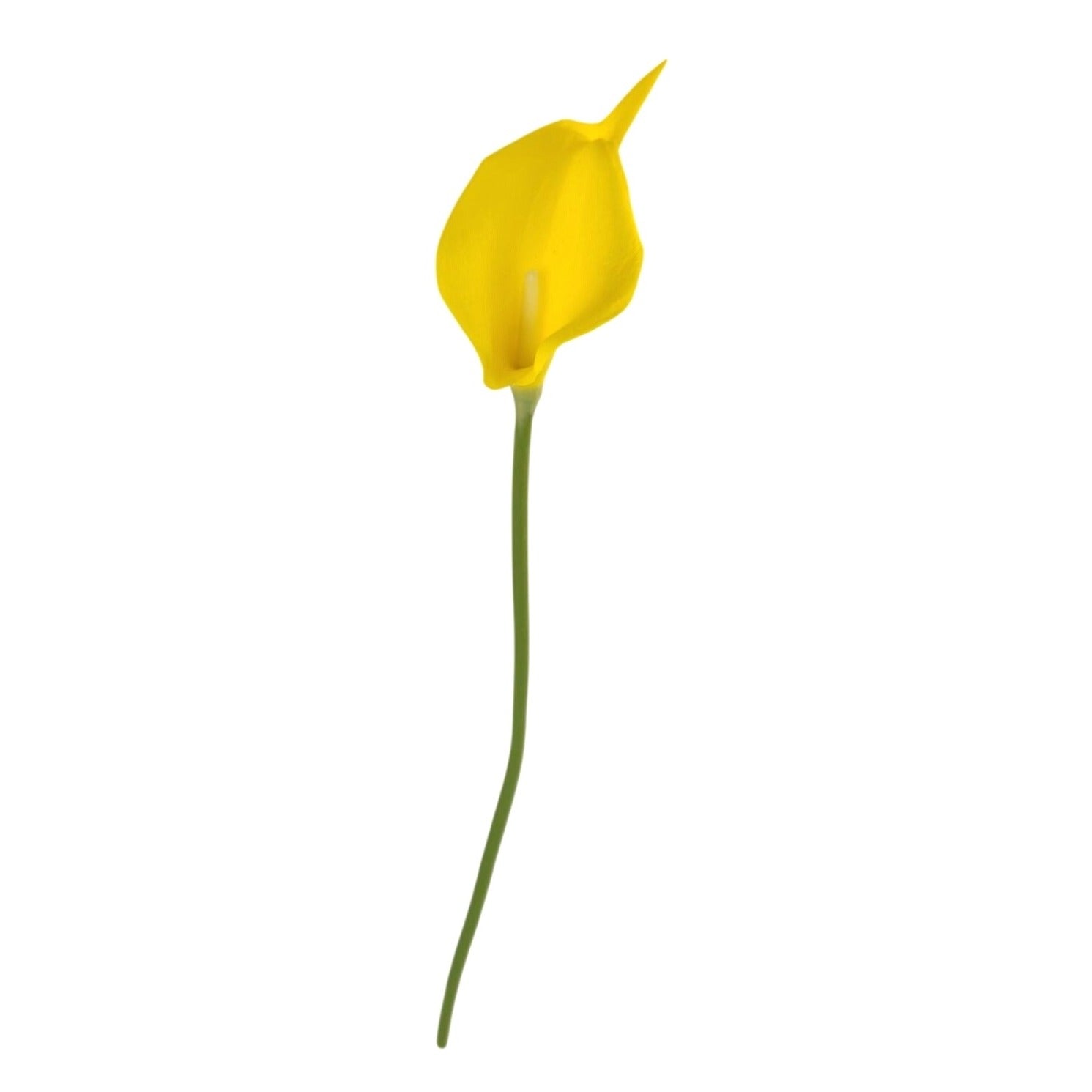 Sunny Yellow Faux Calla Lily Stems 15 Inch Wedding Artificial Flowers Spring Event Decor