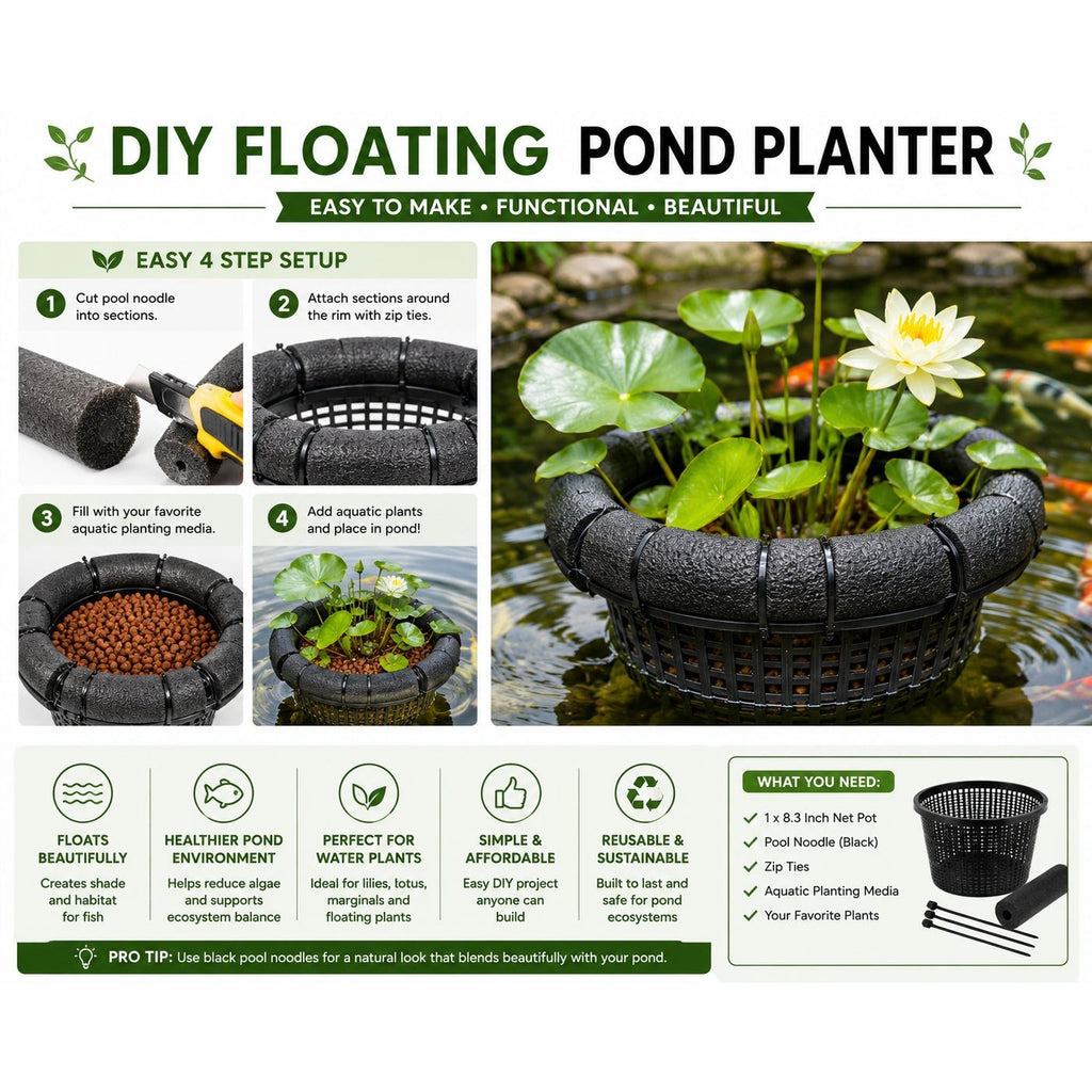 8 Inch Pond Plant Basket Aquatic Plant Basket Water Lily Pot Koi Pond Planter Floating Pond Basket Mesh Pond Planter Water Garden