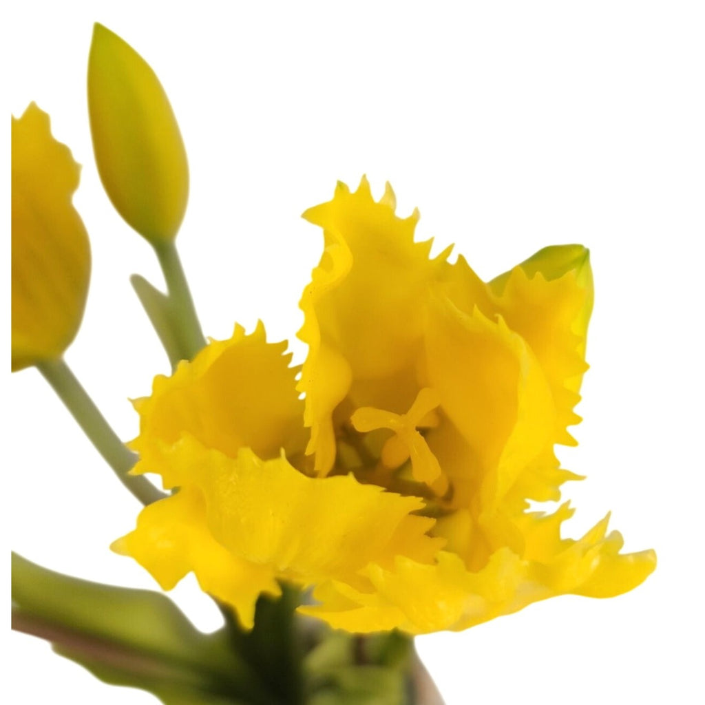 Yellow Artificial Tulips 15 Inch Set of 5 Faux Spring Flowers Easter Wedding Home Decor