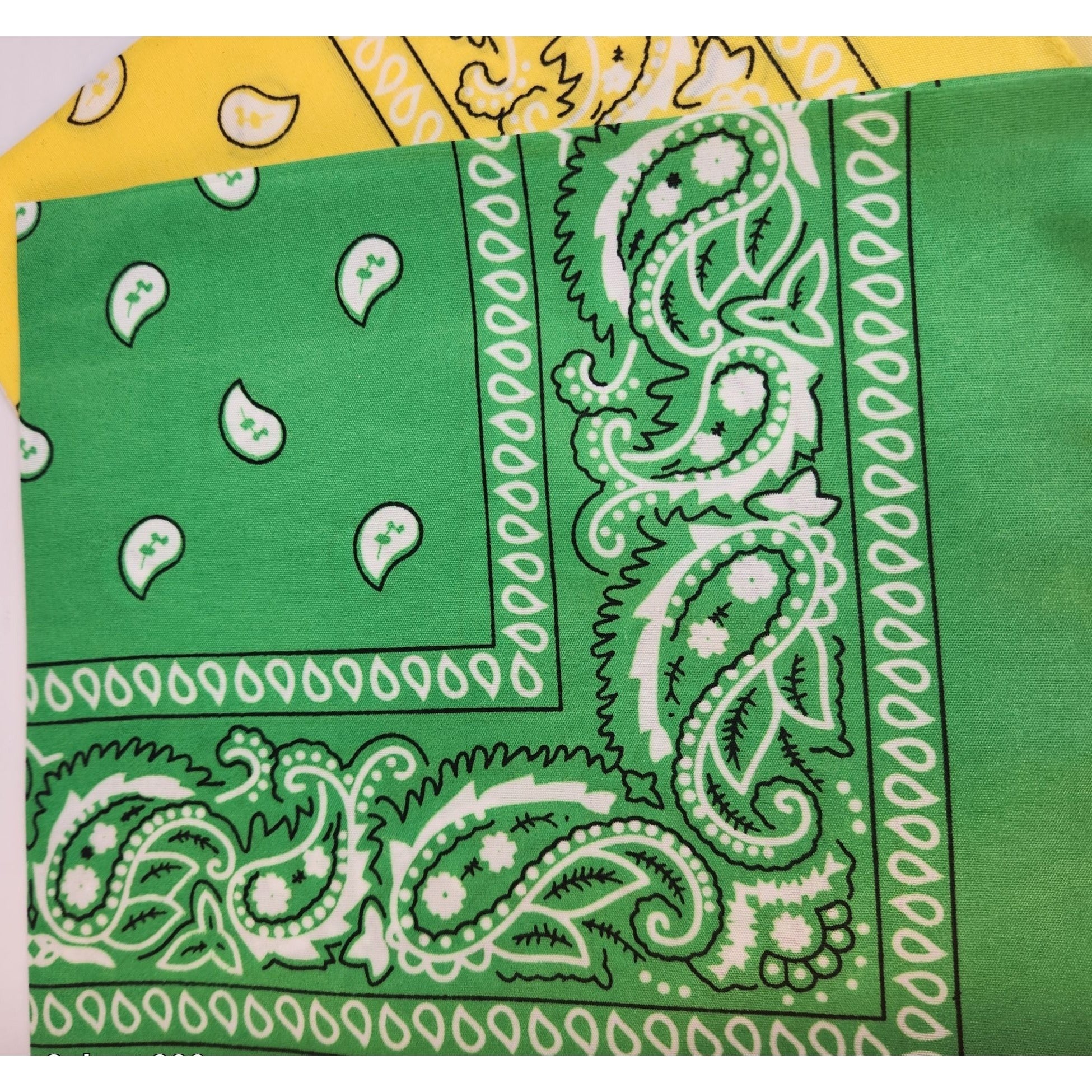 Bandanas 21x21" Western Cowboy Cowgirl - Orange Green Yellow Paisley Square Scarves 3 Pack