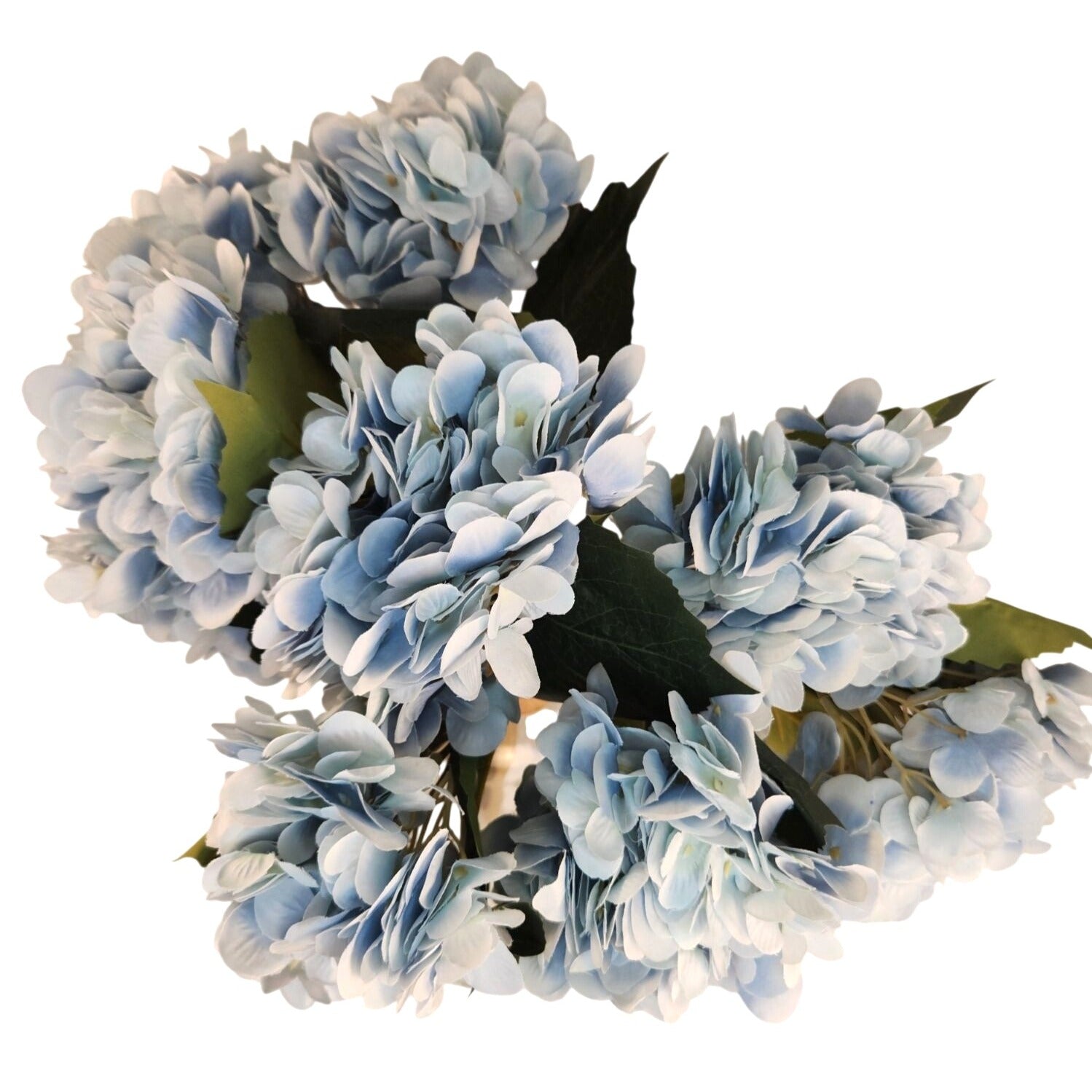 Soft Blue Faux Hydrangea Stem 18 Inch Wedding Artificial Silk Flower Large Bloom Decor