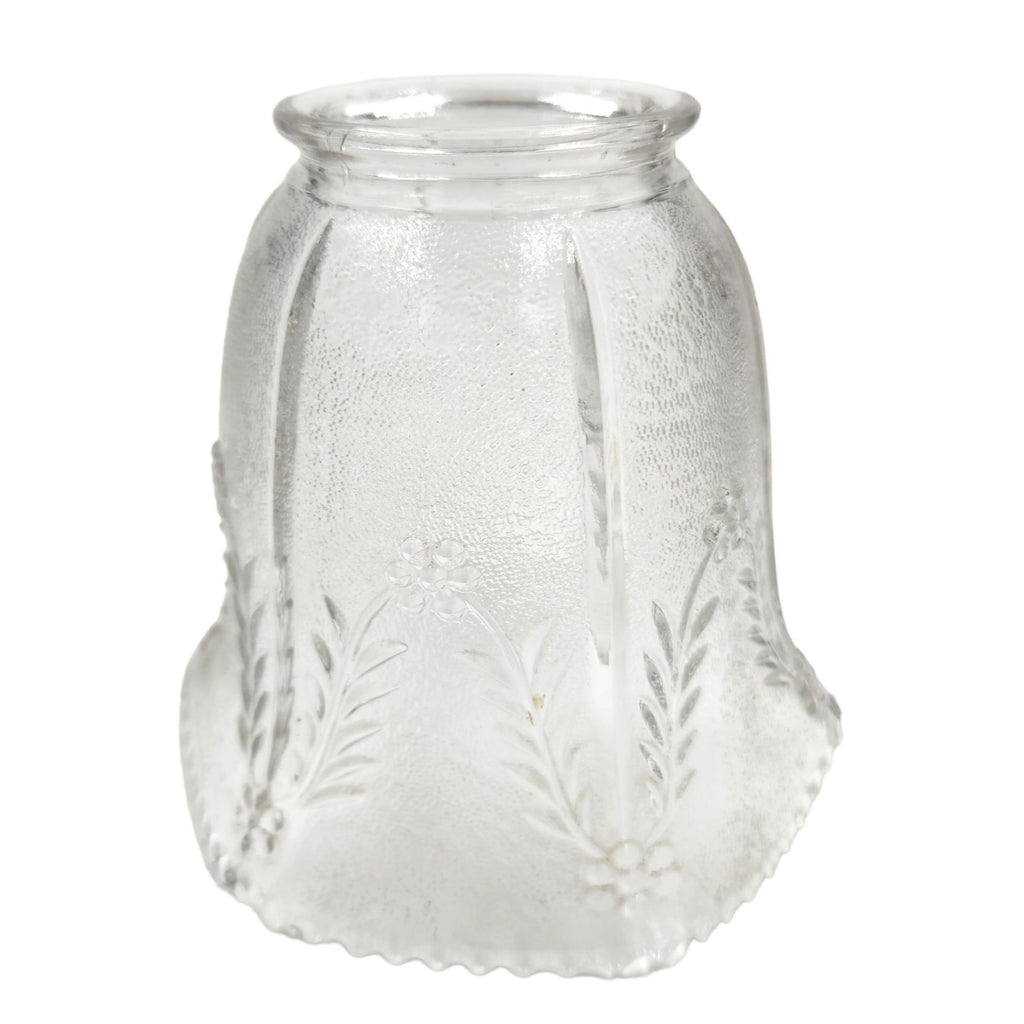 Vintage Revival Summer Wheat Glass Lamp Shade | Scalloped Bulb Cover 4.25"