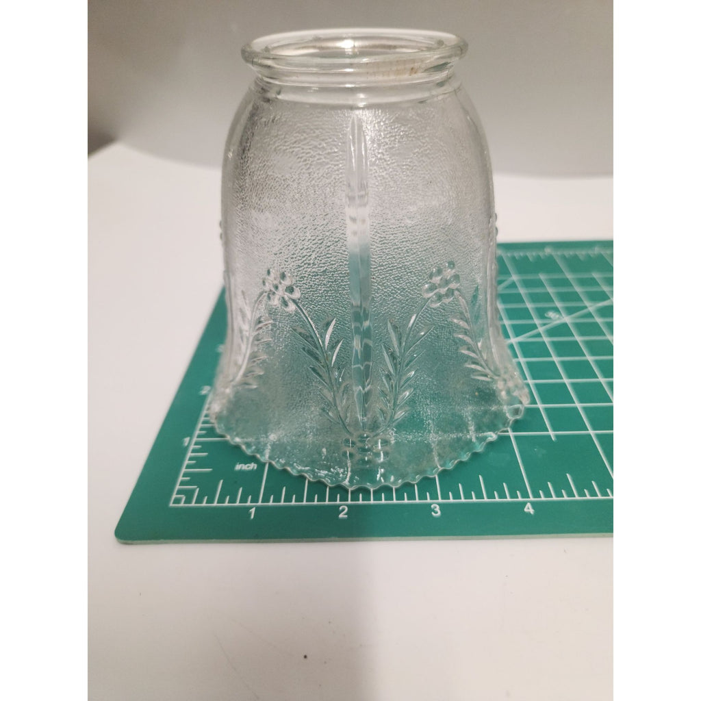 Vintage Revival Summer Wheat Glass Lamp Shade | Scalloped Bulb Cover 4.25"