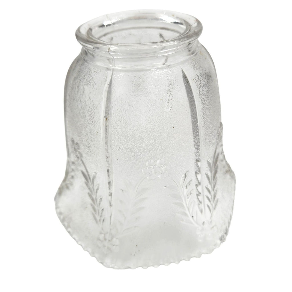 Vintage Revival Summer Wheat Glass Lamp Shade | Scalloped Bulb Cover 4.25"