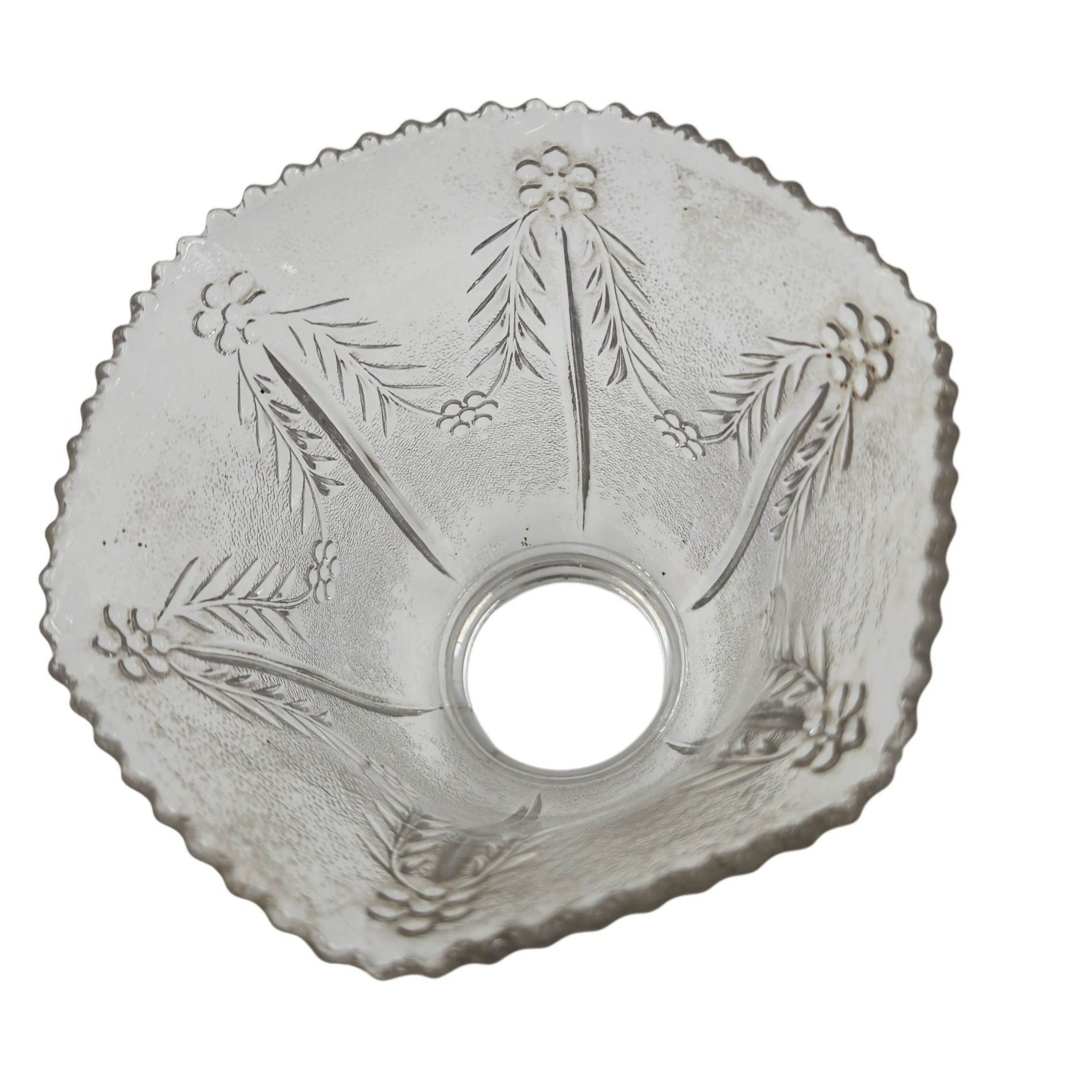 Vintage Revival Summer Wheat Glass Lamp Shade | Scalloped Bulb Cover 4.25"