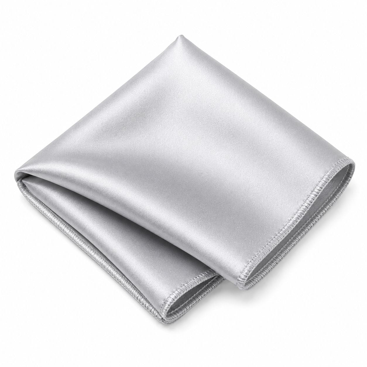 Silver Satin Pocket Square 9x9 Mens Handkerchief Wedding Suit Formal Prom Unisex