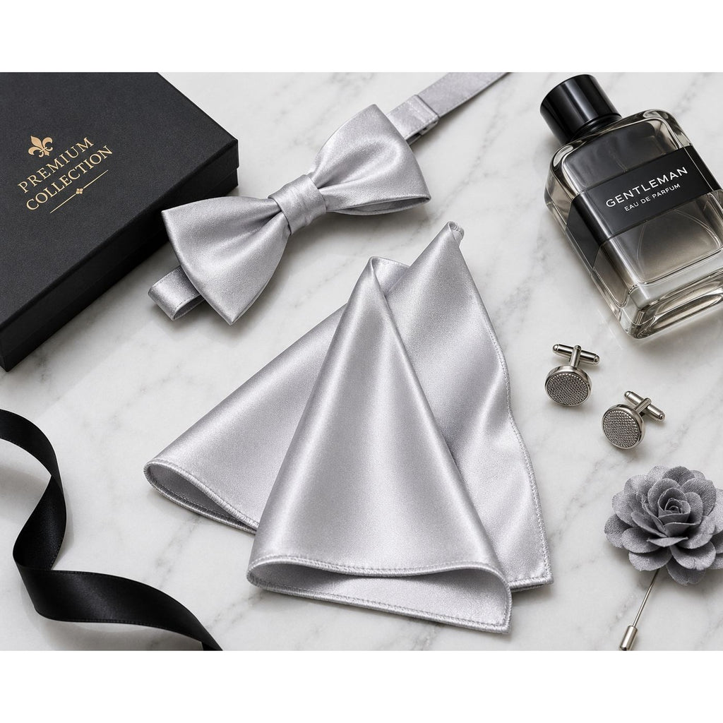 Silver Satin Pocket Square 9x9 Mens Handkerchief Wedding Suit Formal Prom Unisex