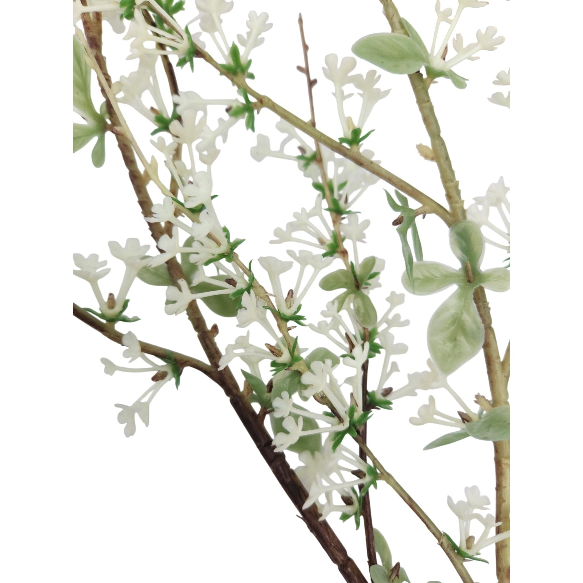 Artificial White Blossom Branch Stems Faux Spiraea Flower Filler Wedding Decor