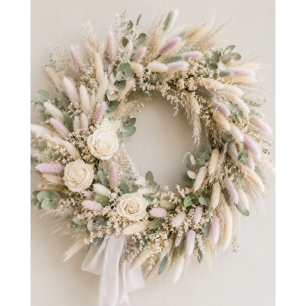 Pastel Bunny Tail Grass 70 Stems, 16 Inch Sage Lavender Cream Dyed Dried Lagurus for Baby Shower Centerpieces
