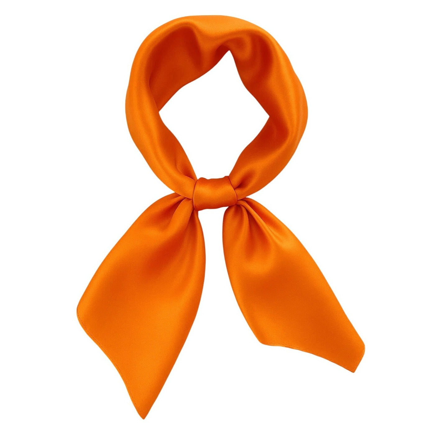 Orange Satin Scarf 19x19, Western Cowboy Cowgirl Bandana, Boho Coastal Ranch Wear