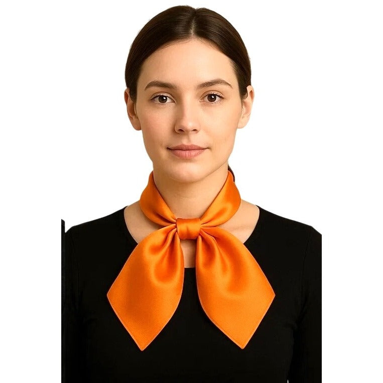 Orange Satin Scarf 19x19, Western Cowboy Cowgirl Bandana, Boho Coastal Ranch Wear