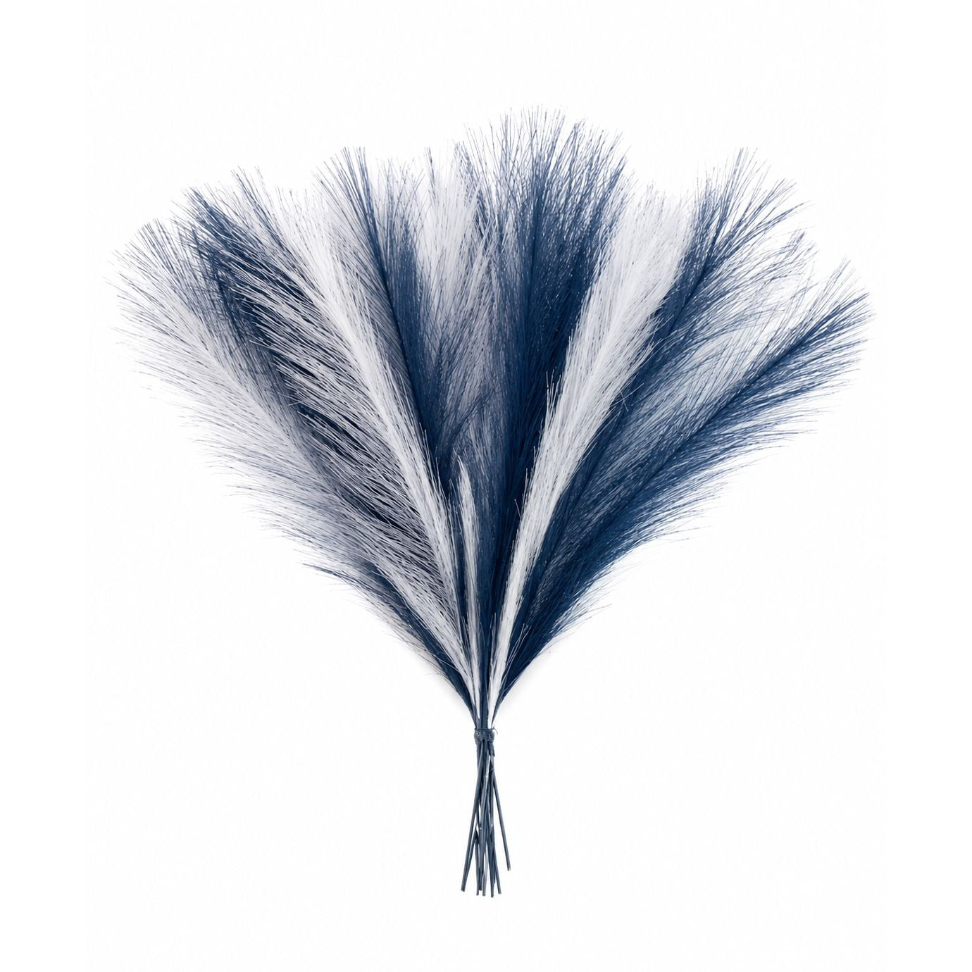 Artificial Blue and White Grass Stems Set of 17 Navy Blue White Pampas Style Stems Coastal Patriotic Wedding Decor 21 Inch