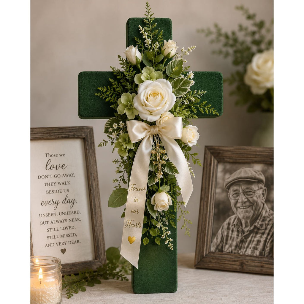 Set of 2 Wet Floral Foam Crosses 12 Inch Floral Cross Base Cemetery Memorial DIY Funeral Flowers Sympathy Arrangement Supplies