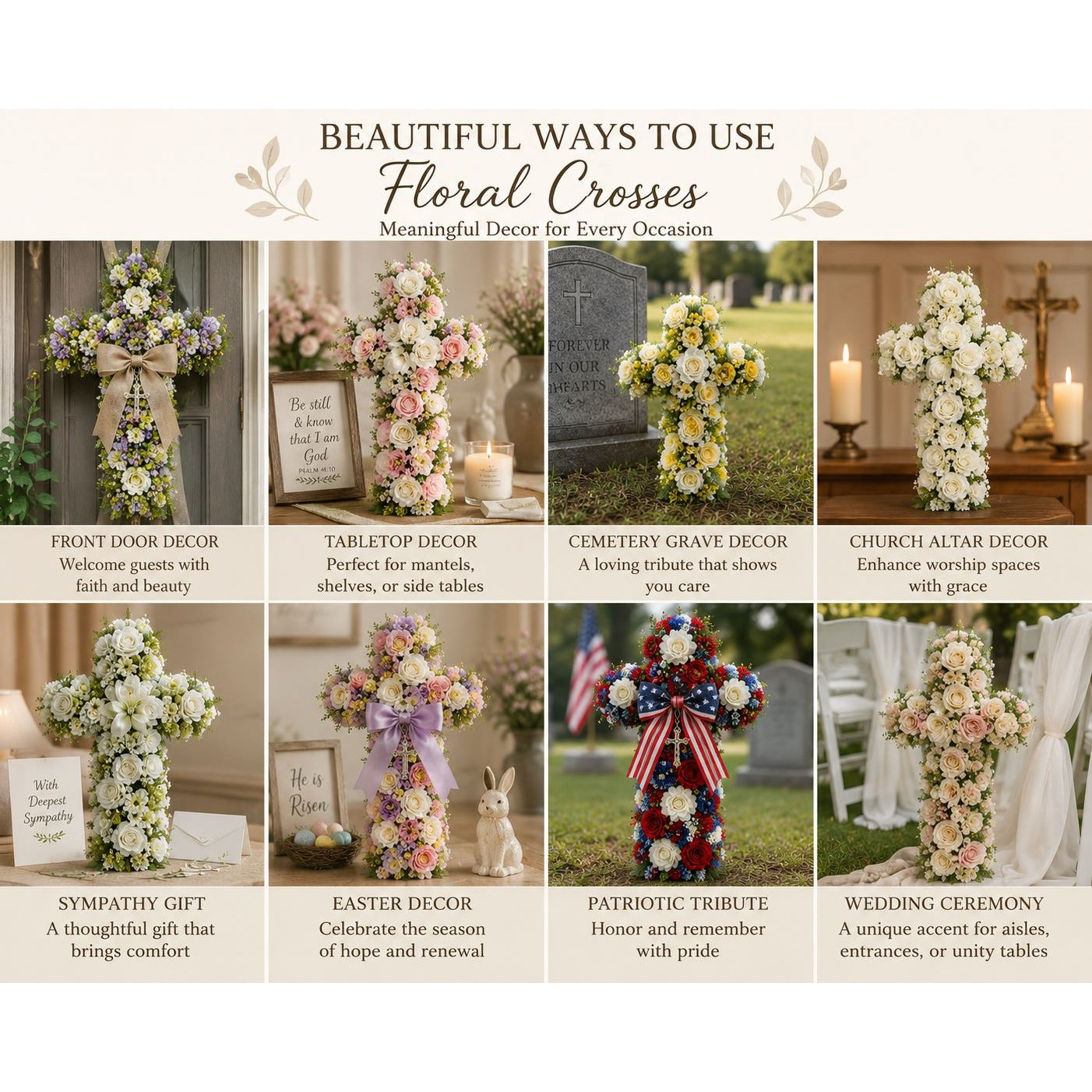 Set of 2 Wet Floral Foam Crosses 12 Inch Floral Cross Base Cemetery Memorial DIY Funeral Flowers Sympathy Arrangement Supplies