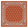Western Scarf 35x35 Rust Copper Brown Satin Paisley Square Cowgirl Bandana