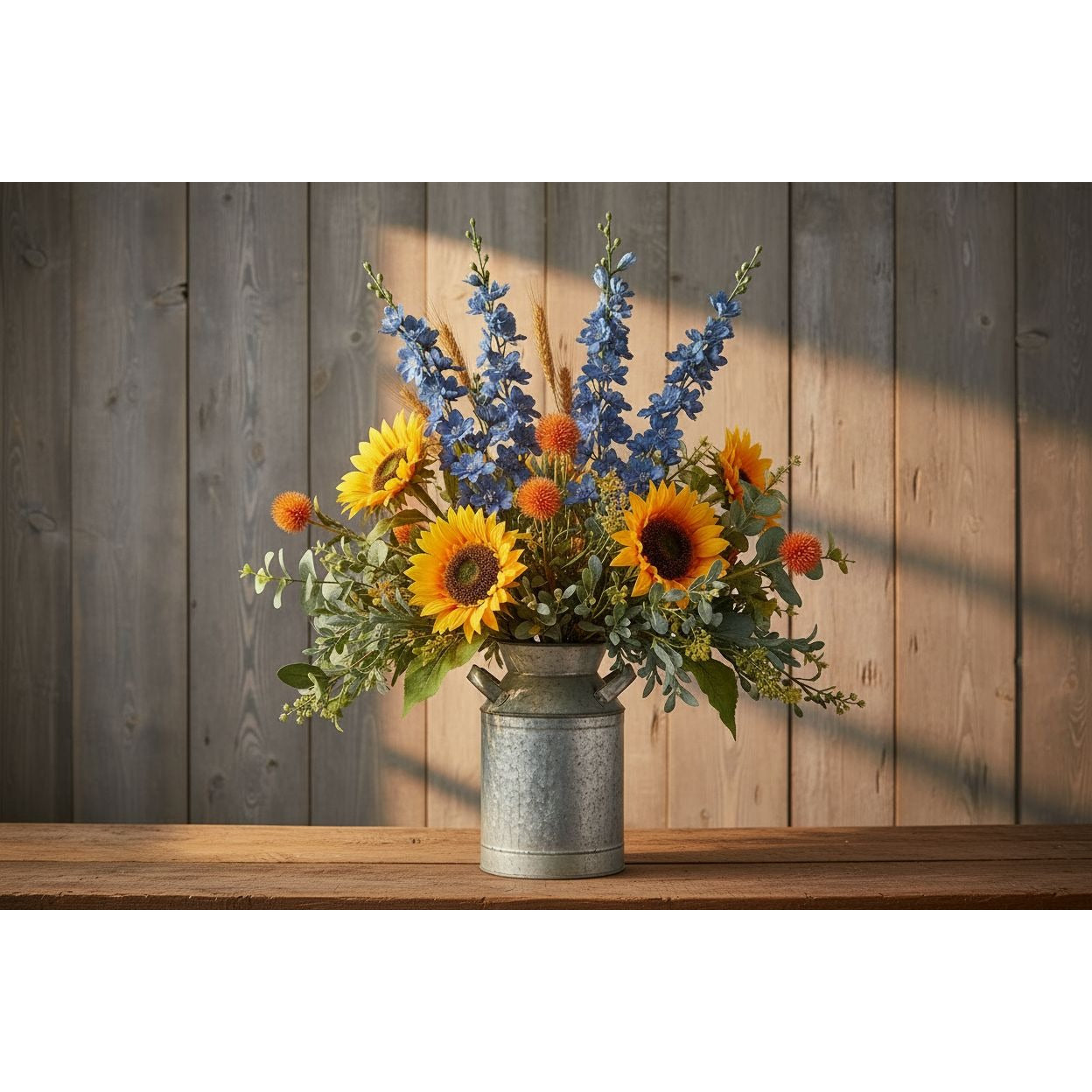 Blue Artificial Delphinium Larkspur Stems Set of 3, 33 Inch Dusty Cobalt Silk Spike Flowers, Wired Tall Stems for Arrangements