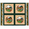Vintage Cranston VIP Whitetail Deer Fabric Panel, 44x36 Cotton Quilt Blocks